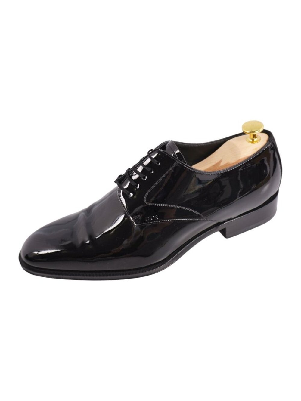 Dior Leather Shoes Derby Patent Black Homme
